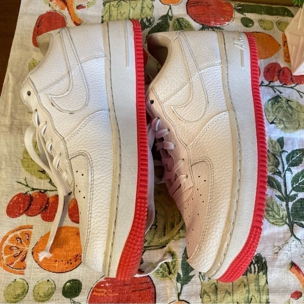Nike hot pink and white Racer Air Force Ones size 7